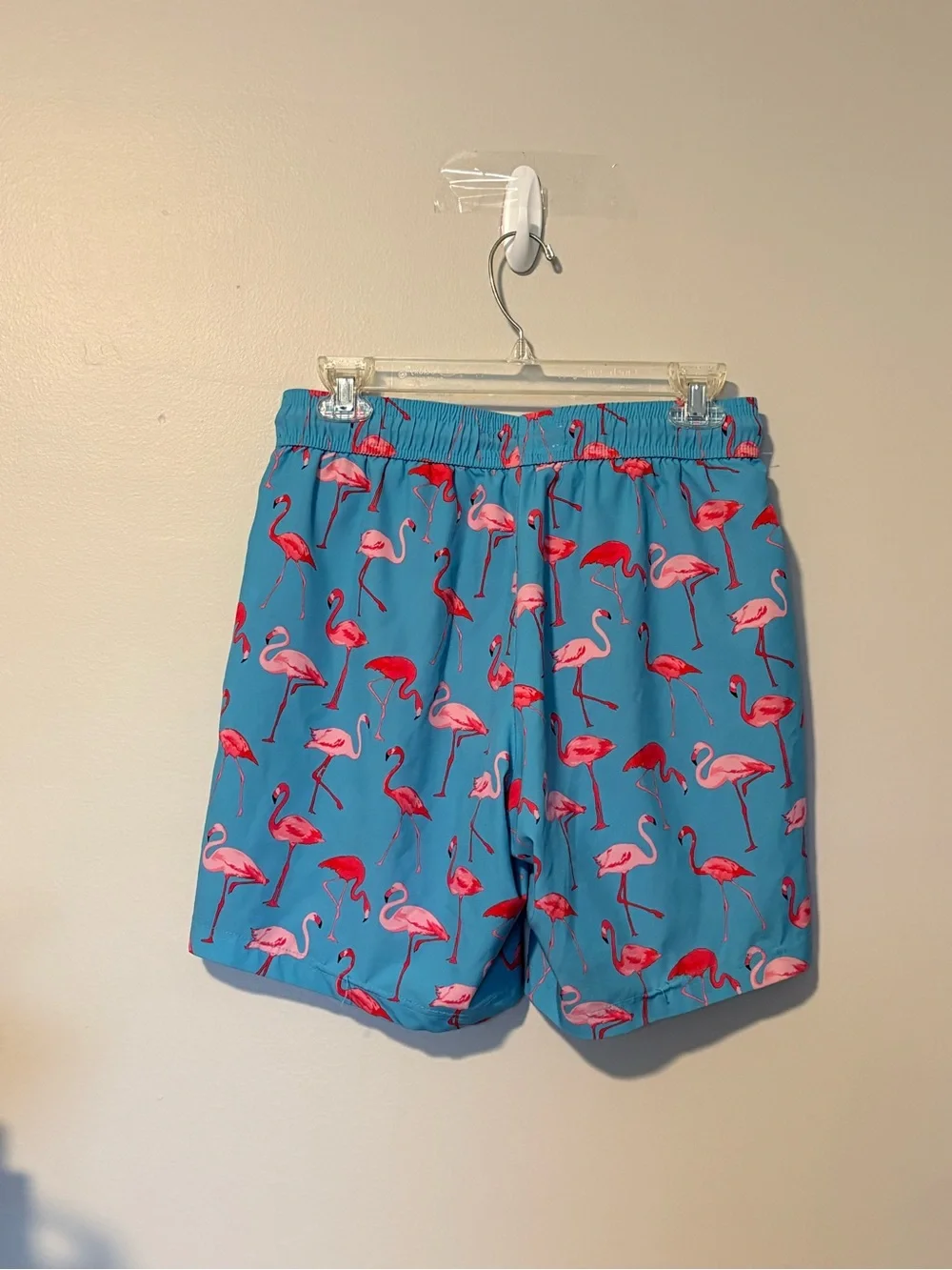 Maamgic Swim Trunks Shorts Blue w/ Pink Flamingo Print